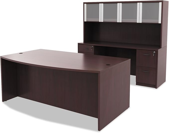 Alera Alera Valencia Series Full Pedestal File, Left Or Right, 2 Legal/Letter-Size File Drawers, Mahogany, 15.63" X 20.5" X 28.5"