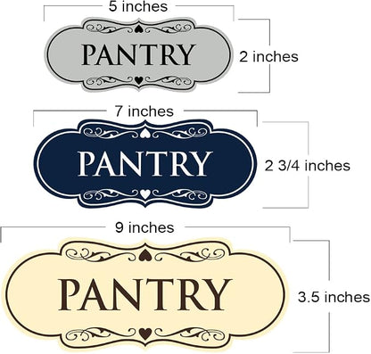 Designer Pantry Sign (Brushed Silver) - Large (5 Pack)