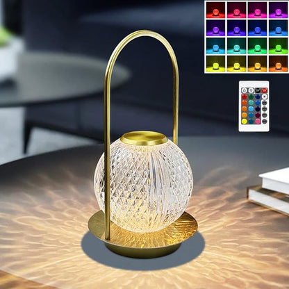 Portable Metal Desk Lamp, 16 Colors LED Rechargeable Night Light with Remote/Touch Control and USB, Gifts for Kids Friends Lover