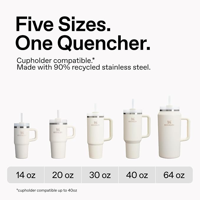 STANLEY Quencher H2.0 Flow State Tumbler, 30 oz, Slate Blue Drift | Handle and Straw | 3-Position Lid | Cup Holder Compatible for Travel | Insulated Stainless Steel Cup | BPA-Free