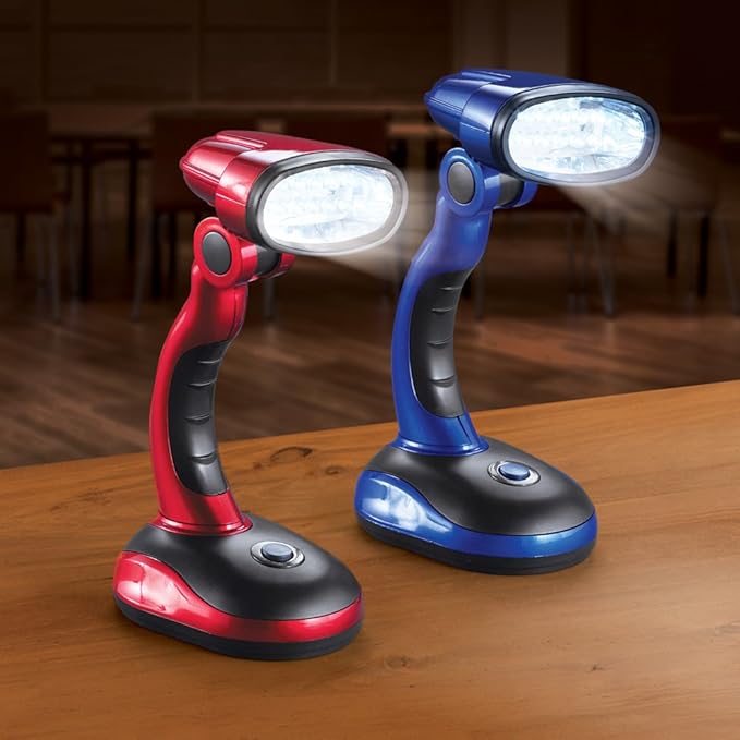 Collections Etc LED Cordless Desk Lamps Perfect for Blackout, Emergencies or Adding Light Wherever You Need it - Set of 2