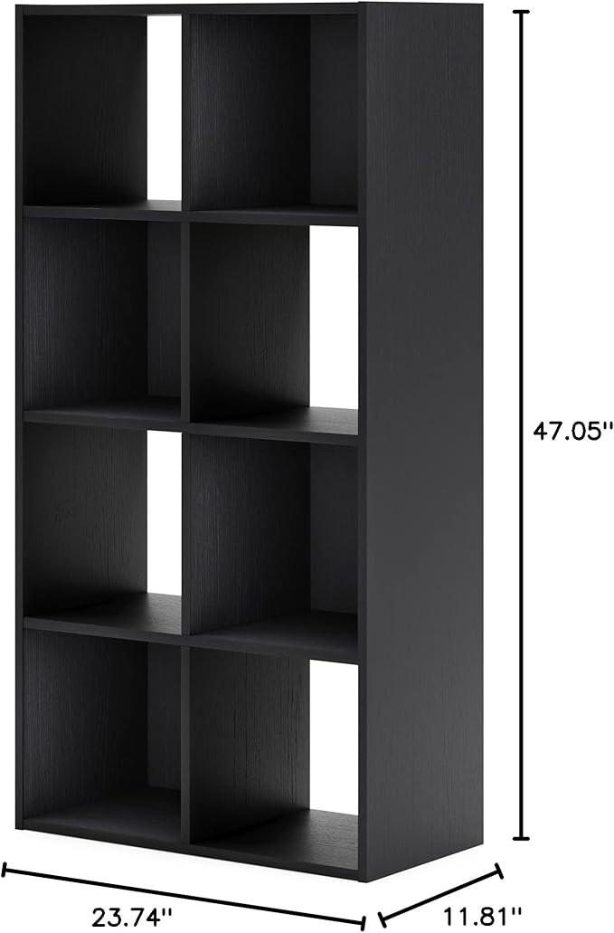 Signature Design by Ashley Langdrew 8 Cube Storage Organizer or Bookcase, Black