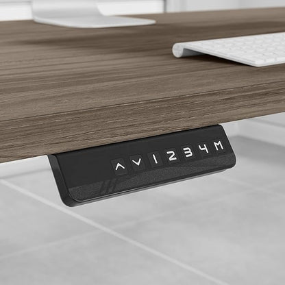 Bush Business Furniture M6S6030MHSK Move 60 27-Inch -48-Inch Adjustable Desk, Modern Hickory/Cool Gray Metallic