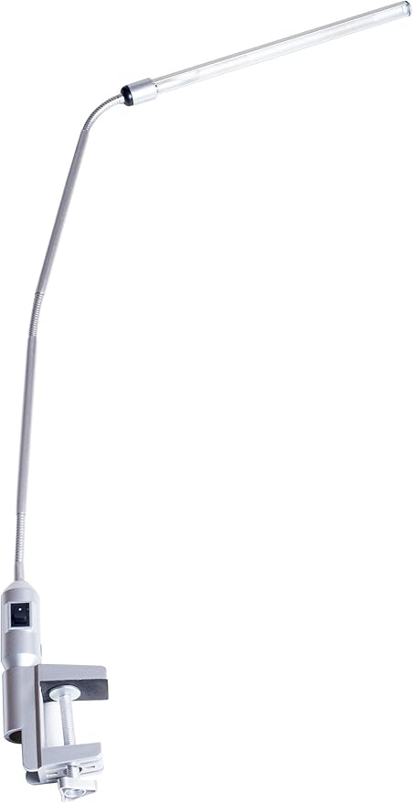 Desk Lamp with Clamp - Modern Contemporary LED Clip on Light for Desk or Table - Desk Accessories for Home Office or Dorm Room by Lavish Home (Silver)