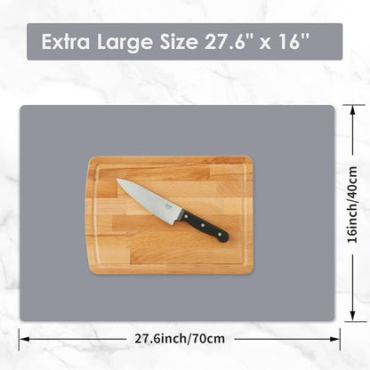 Extra Large Silicone Mats for Kitchen Counter, Silicone Placemats for Kids, Nonstick Nonskid Silicone Mat for Baking Crafts, Waterproof Heat Resistant Mat Coffee Mat, 27.6'' x16''