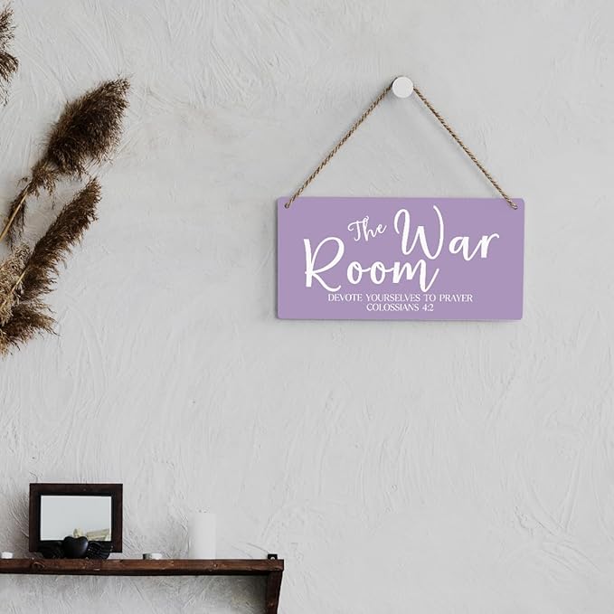 Purple Decor Rustic War Room Decor Christian Decoration Bible Verse Wood Decoration Sign Christian Scripture Printed Wood Sign Wall Art Religious Gifts Faith Based Gifts