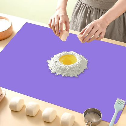 Extra Large Silicone Mats For Kitchen Counter, 27.6'' x 16'' Nonskid Silicone Placemats for Kids, Nonstick Purple Silicone Mat for Baking Crafts, Silicone Dab Mat Heat Resistant, 1Pack