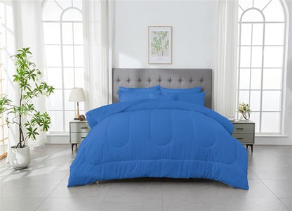 3 Piece Solid Color All Season Bedding Comforter Set Microfiber Soft Lightweight Bedding Set for Kids Teens Adults Room Decor with 1 Comforter and 2 Pillowcases Full