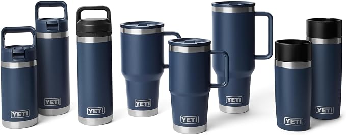 YETI Rambler 20 oz Travel Mug with Flip Straw Lid – Stainless Steel, Vacuum Insulated, Leakproof, Cup Holder Friendly, Black