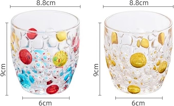 drinking glassware 10.5oz Drinking Glasses Handmade Multicolor Glassware(Multi-colored)