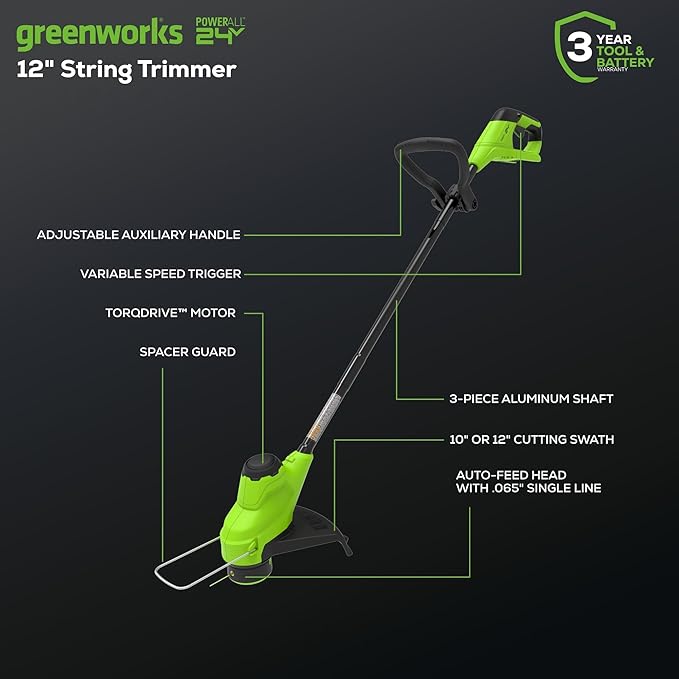 Greenworks 48V (2x24V) Lawn Mower Combo - 21" self propelled Lawn Mower, 12" String Trimmer, 320 CFM Blower, Circular Saw – All-in-One Cordless Combo: Ideal for Home Yard Work & DIY Projects