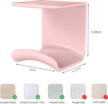 HomeMount Headphone Hook Under Desk - Headphone Holder Under Table, Adhesive Gaming Headphone Stand Hanger Desk Mount for Most Headphone(Pink-2P)