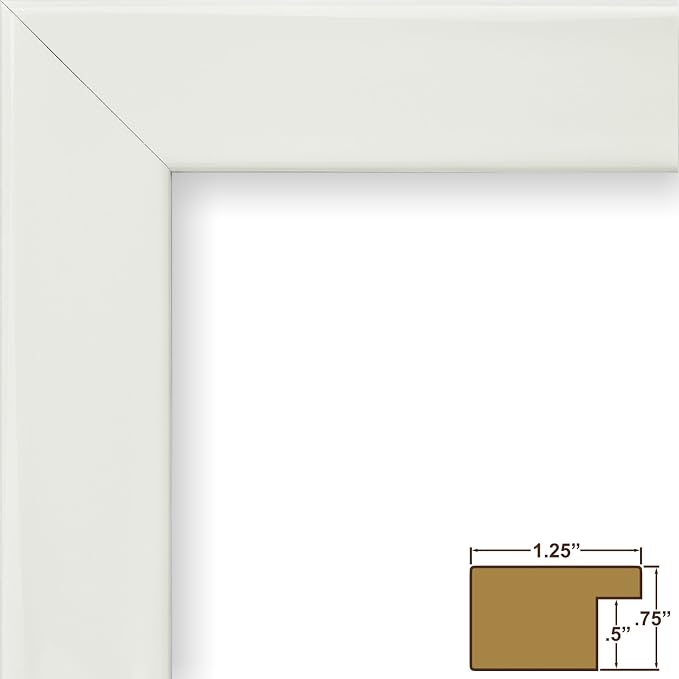 Craig Frames BW26460 12 by 18-Inch Picture Frame, Smooth Wrap Finish, 1.25-Inch Wide, Glossy White