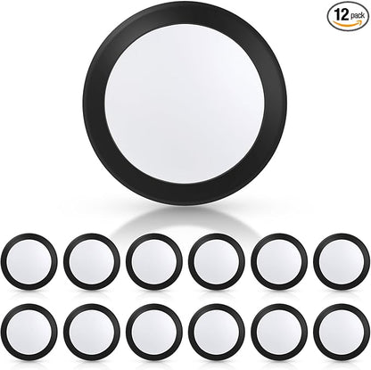 ECOELER 5/6 Inch Dimmable LED Disk Lights, 16.5W Recessed Retrofit Ceiling Downlight, 1100lm 3000K Warm White, Low Profile Flush Mount Disk Light for J-Box or Recessed Can, ETL-Listed, Black, 12 Pack