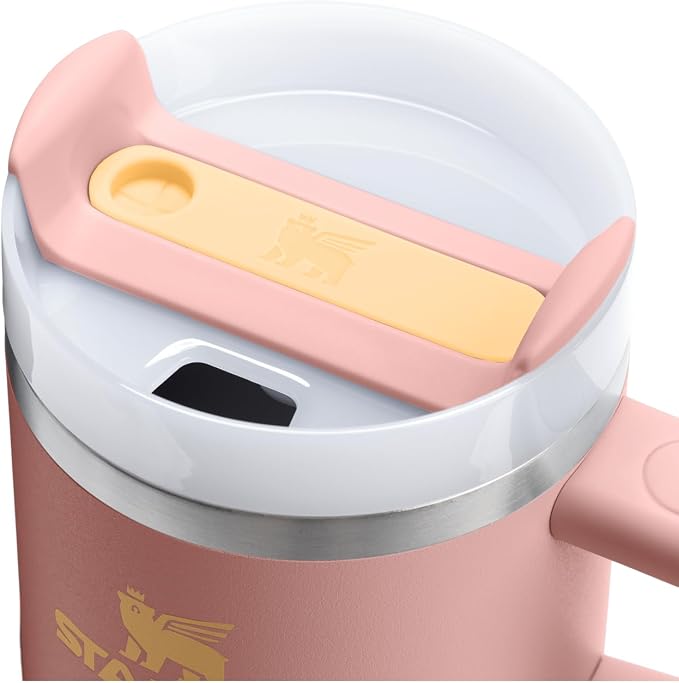 STANLEY Quencher H2.0 Flow State Tumbler, 20 oz, Peach Rose | Handle and Straw | 3-Position Lid | Cup Holder Compatible for Travel | Insulated Stainless Steel Cup | BPA-Free