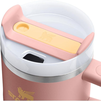 STANLEY Quencher H2.0 Flow State Tumbler, 20 oz, Peach Rose | Handle and Straw | 3-Position Lid | Cup Holder Compatible for Travel | Insulated Stainless Steel Cup | BPA-Free