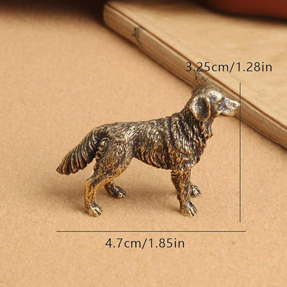 Solid Brass Sheepdog Statue - Vintage Decor Piece for Desk or Shelf for Dog Lovers(Sheepdog)