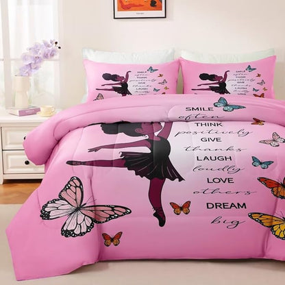 Black Girl Comforter Twin Sets,Black Girl Magic Bedding Set,African American Girl Comforter Set for Kids Teens,Cute Afro Melanin Princess Toddler Bed Set