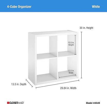 ClosetMaid 4549 Decorative Open Back 4-Cube Storage Organizer, White