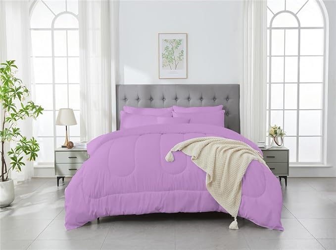 3 Piece Solid Color All Season Bedding Comforter Set Microfiber Soft Lightweight Bedding Set for Kids Teens Adults Room Decor with 1 Comforter and 2 Pillowcases Full