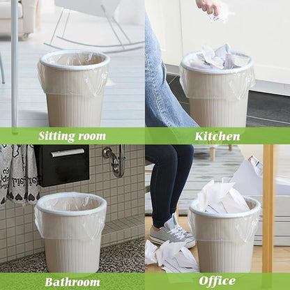 Teivio 2.6 Gallon 320 Counts Strong Trash Bags Garbage Bags, Bathroom Trash Can Bin Liners, Small Plastic Bags for Home Office Kitchen Kitchen (Clear)
