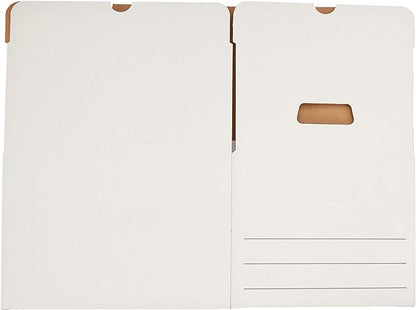 Amazon Basics Medium Duty Storage/Filing Boxes With Lid and Handles, Legal/Letter Size, 12-Pack, White, 16.2" L x 12.5" W x 10.5" H