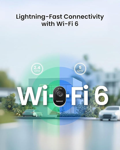 REOLINK 4K Outdoor Security Camera, 2.4/5GHz Wi-Fi 6, AI Detection, Spotlight Color Night Vision, 24/7 Recording, No Monthly Fees, Corded Wireless WiFi Security Camera, Weatherproof, Lumus Pro