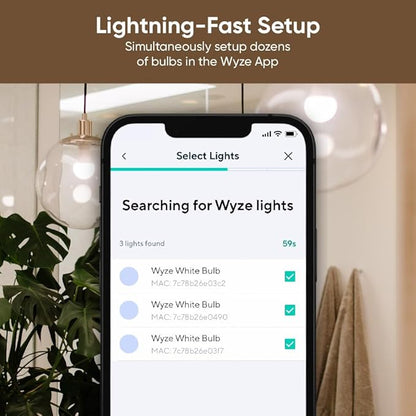 WYZE Bulb White, 800 Lumen, 90+CRI WiFi Tunable-White A19 Smart Light Bulb, Compatible with Alexa and Google Assistant, Four-Pack