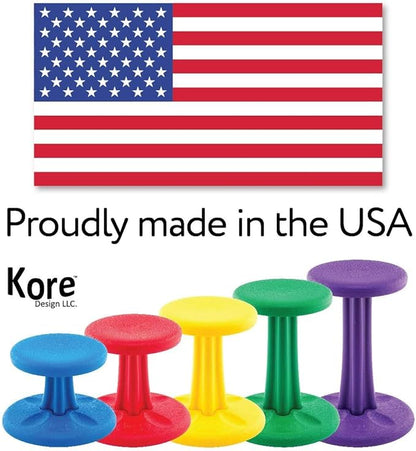 Kore Kids Pre-Teen Wobble Chair - Flexible Seating Stool for Classroom, Home & School, ADD/ADHD - Made in The USA - Age 10-11, Grade 5-6, Dark Blue (18.7in)