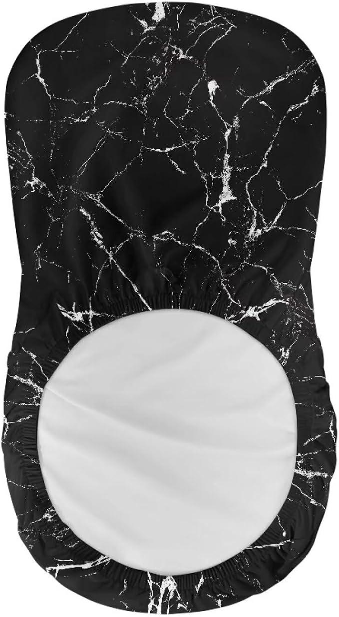 Black Marble Crack Bar Chair Seat Covers for Dining Room Decorative Covers for Bar Chair Stretch Chair Seat Covers Set of 2 Soft Barstool Chair Seat Cushion Slipcovers