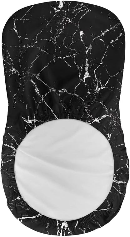 Black Marble Crack Bar Chair Seat Covers for Dining Room Decorative Covers for Bar Chair Stretch Chair Seat Covers Set of 2 Soft Barstool Chair Seat Cushion Slipcovers