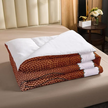 Erosebridal Football Bedding Sets Twin Size Outdoor Games Sports Down Comforter for Boys Kids Red Brown Ball Comforter Set Football Athletic Quilted Duvet with 1 Comforter and 1 Pillow Case