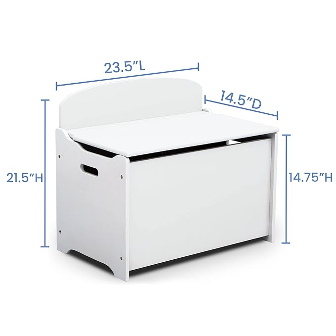 Delta Children MySize Deluxe Toy Box, Bianca White