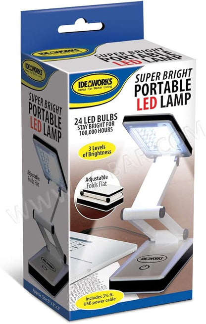 IdeaWorks LED Lamp for Desk - Collapsible, Portable from Home to Office, Acrylonitrile Butadiene Styrene, White