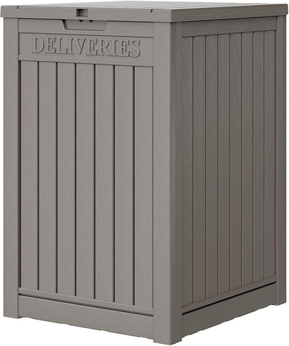 Package Delivery Box for Outside, 48 Gallon Storage with Lockable Secure Design, Large Resin Outdoor Package Drop Cabinet