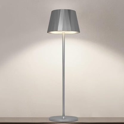 Modern LED Cordless Waterproof Table Lamp,5200mAh Touch Dimmable Desk Lamp,Rechargeable Battery Powered Night Light for Indoor/Outdoor Dining (Silver, 3000K, Warm White)