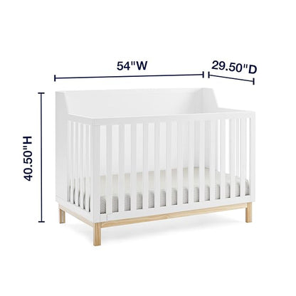 GAP babyGap Oxford 6-in-1 Convertible Crib - Greenguard Gold Certified, Bianca White/Natural