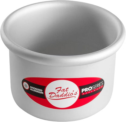 Fat Daddio's PRD-43CASE Anodized Aluminum Round Cake Pan, 4 x 3 inch, Set of 6