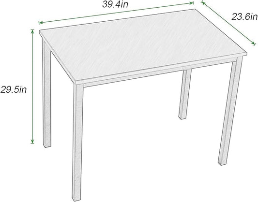 SogesGame Small Computer Desk, 39.4 inches Small Office Desk Computer Table Study Writing Desk Workstation for Home Office,Teak Black