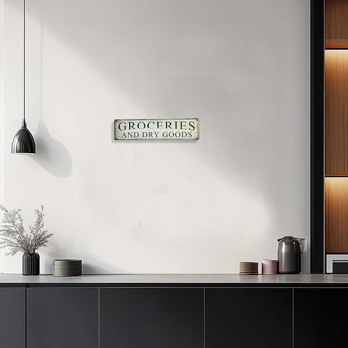 Pantry Sign Grocery Tin Sign General Farmhouse And Kitchen Wall Decor General Store Decorations 4×16 Inches
