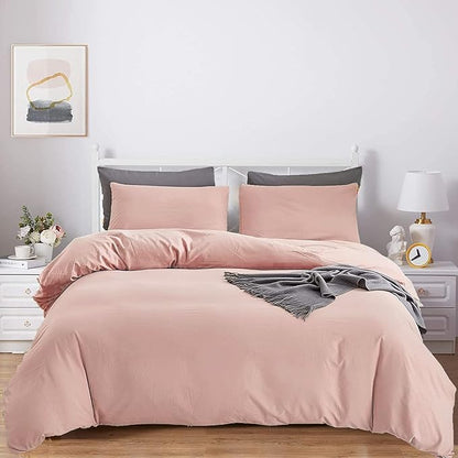 Pink Comforter King Size Pure Blush Pink Bedding Set Women Rose Pink Durable Comforter Set 3 Pieces 1 Comforter with 2 Pillowcases