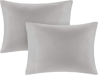 Comfort Spaces Twin XL Comforter Sets with Sheets - Bed in a Bag 6 Pieces Teen Bedding Sets Twin XL, Red and Grey Stripes Bedding Twin XL, College Twin XL Bed Set with 2 Side Pockets Bedroom Organizer