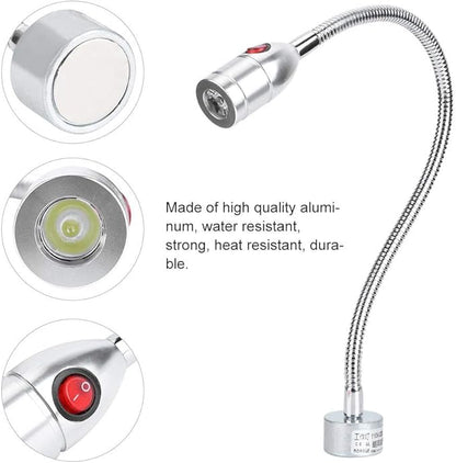 CHICIRIS 3W Flexible Lamp, LED Desk Lamp, Home Sewing Machine Light with Magnetic Base, Flexible Eye Work Lamp for Machine Tools Workbench Reading Lamp