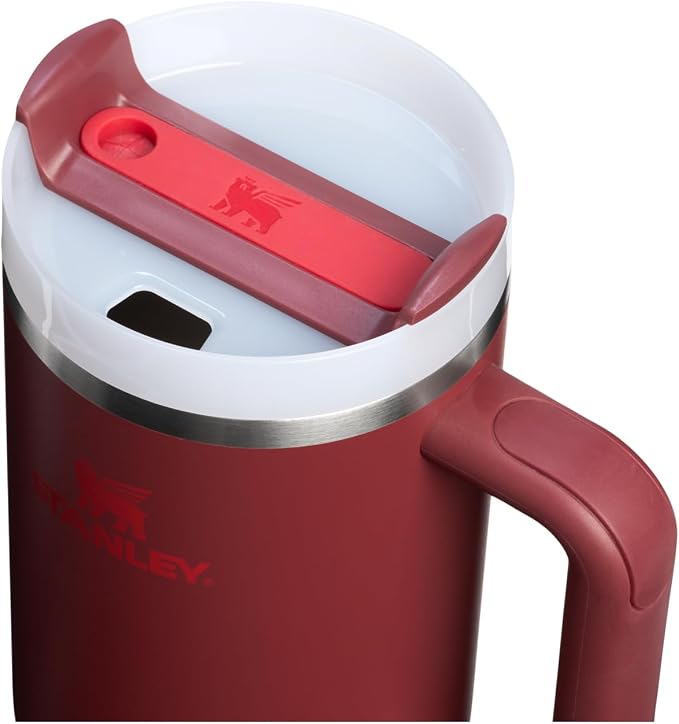 STANLEY Quencher H2.0 Flow State Tumbler, 40 oz, Cranberry | Handle and Straw | 3-Position Lid | Cup Holder Compatible for Travel | Insulated Stainless Steel Cup | BPA-Free