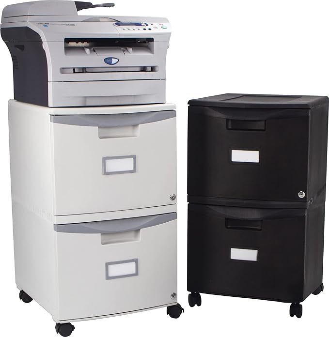 Storex 61314A01C File Cabinet, 1-Pack, Black/Blue