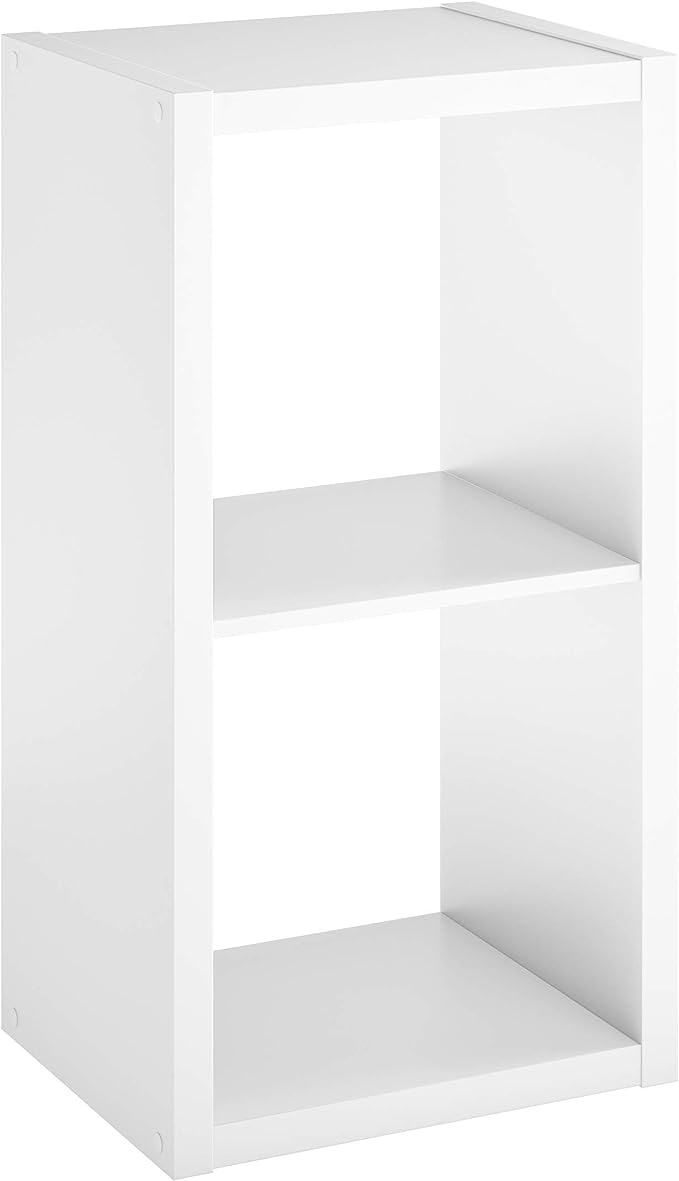 ClosetMaid 2 Cube Storage Shelf Organizer Bookshelf with Open Back, Vertical or Horizontal, Easy Assembly, Wood, White Finish