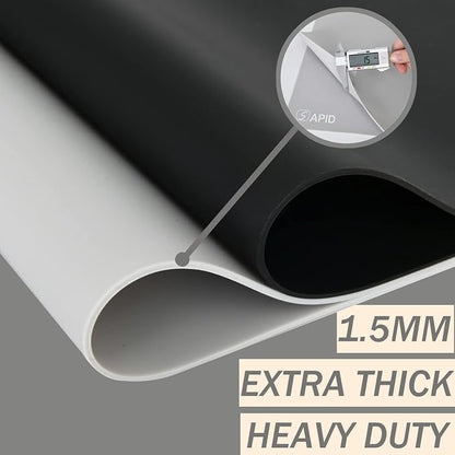 1.5MM Extra Thick Placemats Large Silicone Mat Heat Resistant Table Mat | 28" x 20" Kitchen Countertop Protector, Washable Place Mats Silicone Mats for Kitchen Counter Mat Table Mat, Grey, Sapid