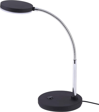 Bostitch Office LED Metal Gooseneck Desk Lamp, Flicker Free, Adjustable Head (VLED1800BK), Black