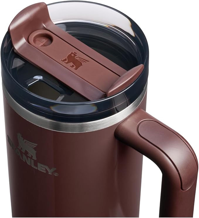STANLEY Quencher H2.0 Flow State Tumbler, 30 oz, Mahogany Gloss | Handle and Straw | 3-Position Lid | Cup Holder Compatible for Travel | Insulated Stainless Steel Cup | BPA-Free