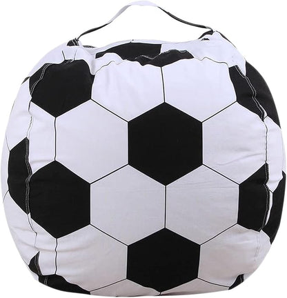 Colorful House Stuffed Animal Storage Bean Bag Chair for Kids and Adults, Lightweight Bean Storage Bag Cover for Organizing Blankets Clothes (26 inches, Football)